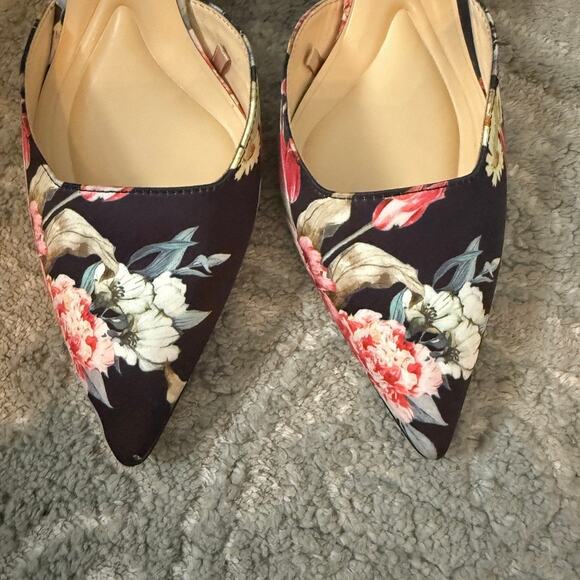 Jessica Simpson Sylar 9.5 floral pointed toe ankle strap block heels 2898 - Picture 4 of 9